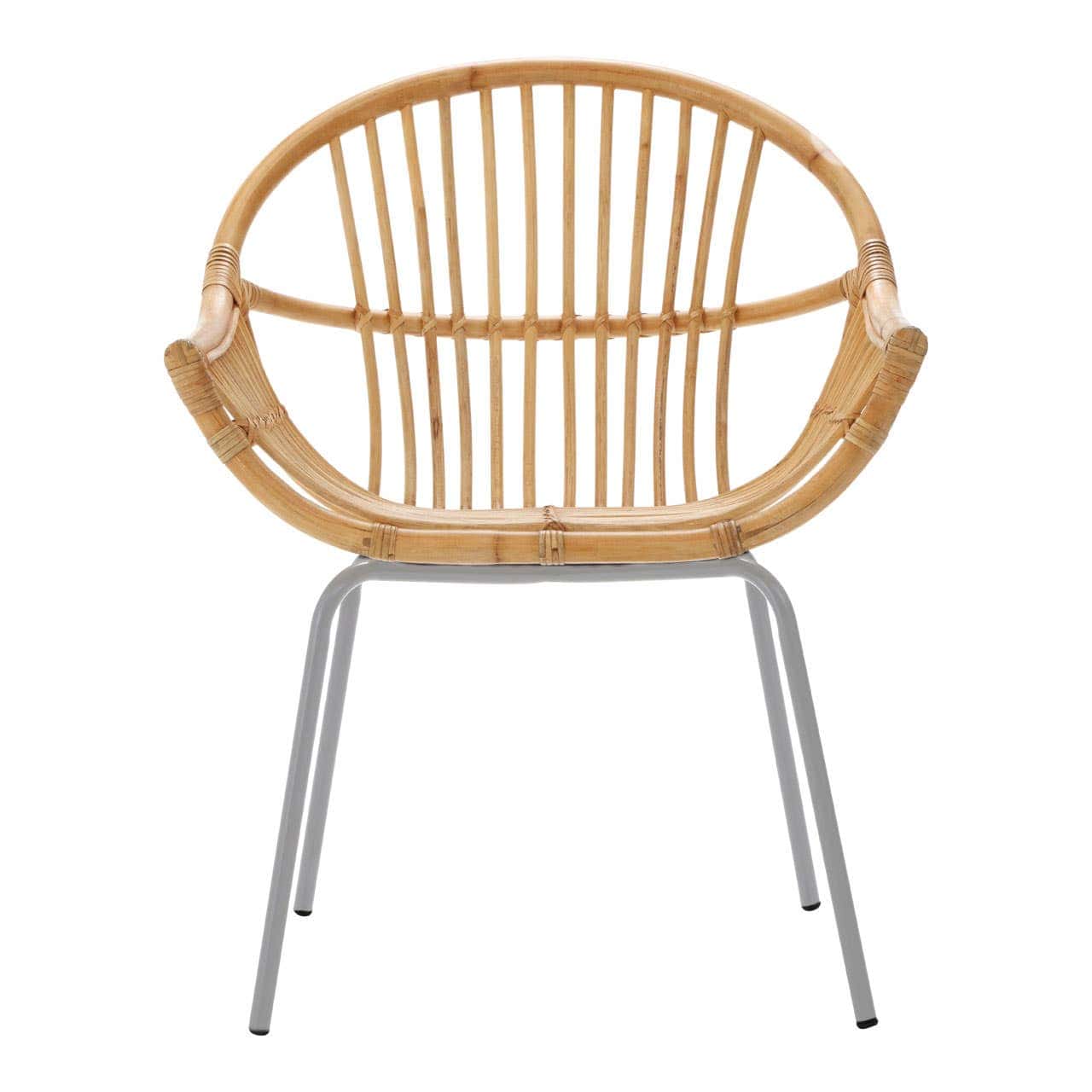 Noosa & Co. Living Lagom Natural Rattan Grey Metal Chair House of Isabella UK