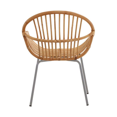 Noosa & Co. Living Lagom Natural Rattan Grey Metal Chair House of Isabella UK