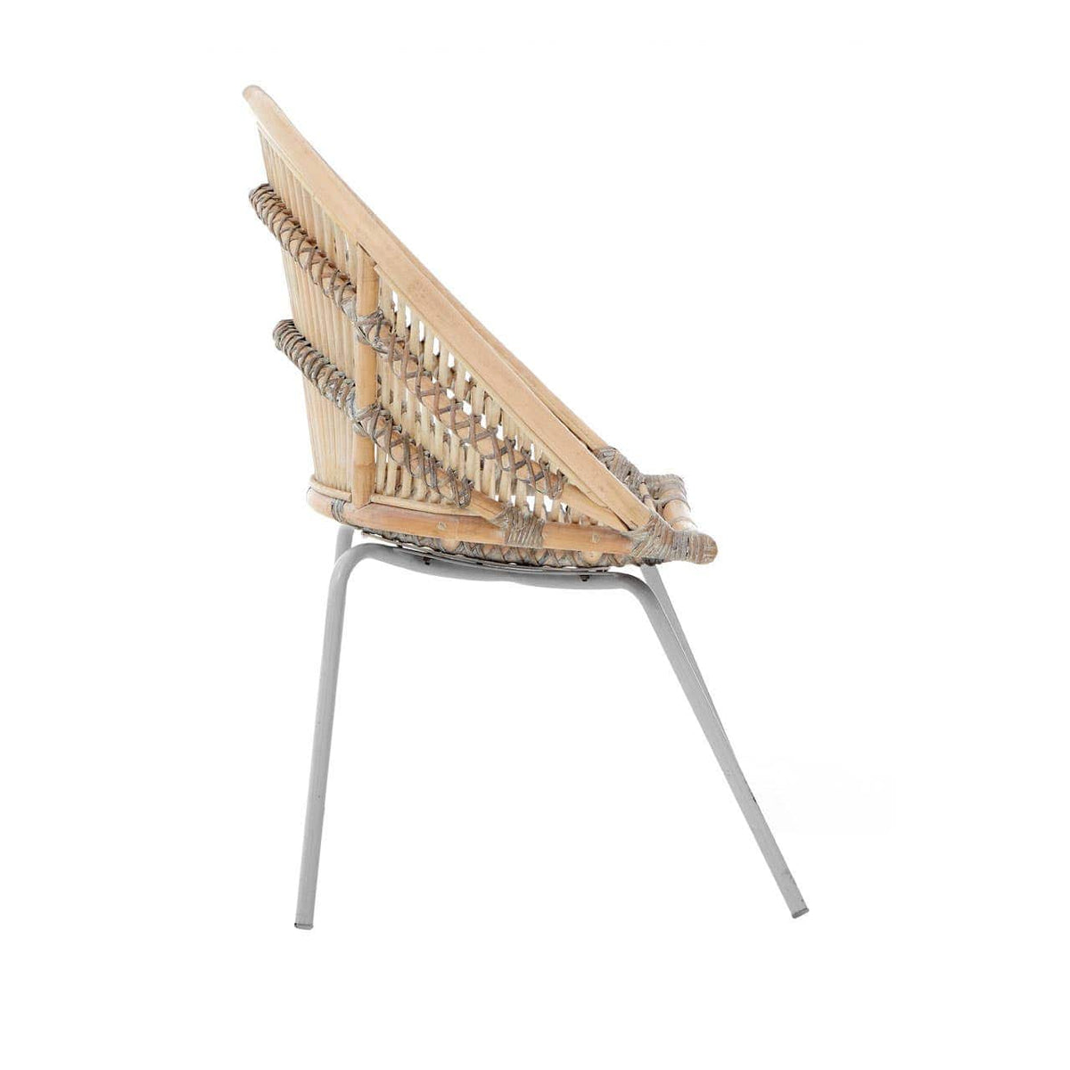 Lagom White Washed Natural Rattan Chair.