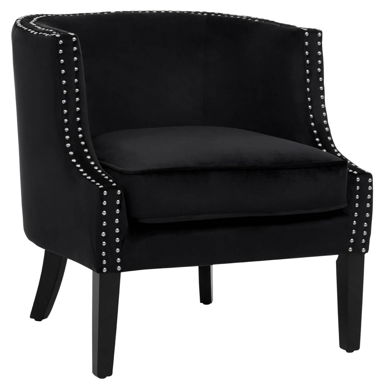 Noosa & Co. Living Larissa Black Velvet Studded Chair House of Isabella UK