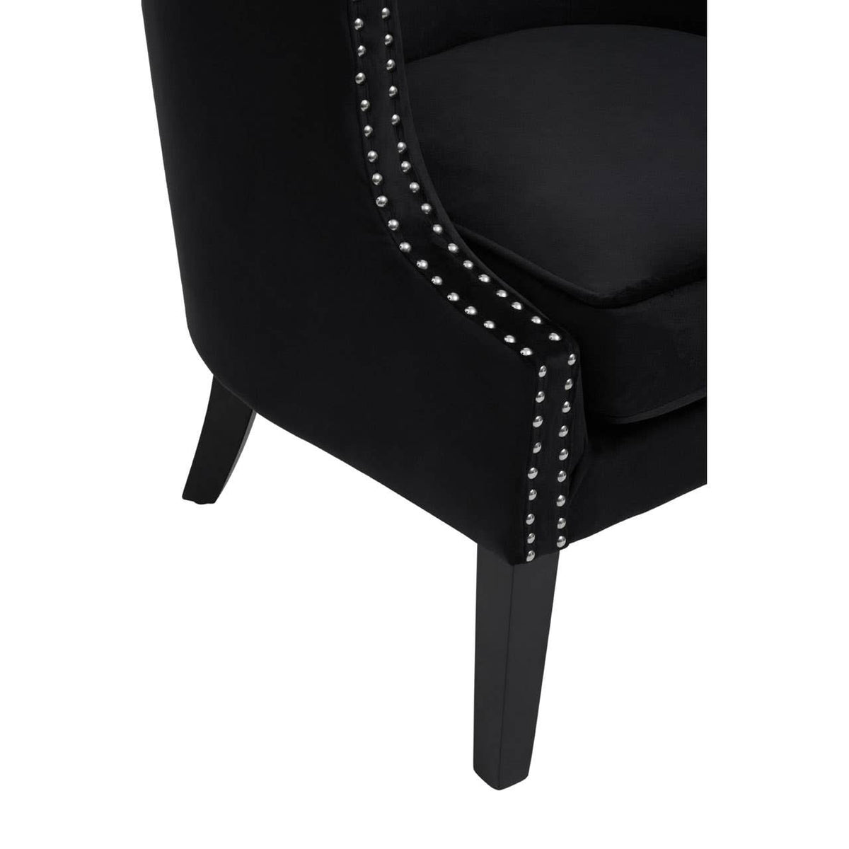Larissa Black Velvet Studded Chair.