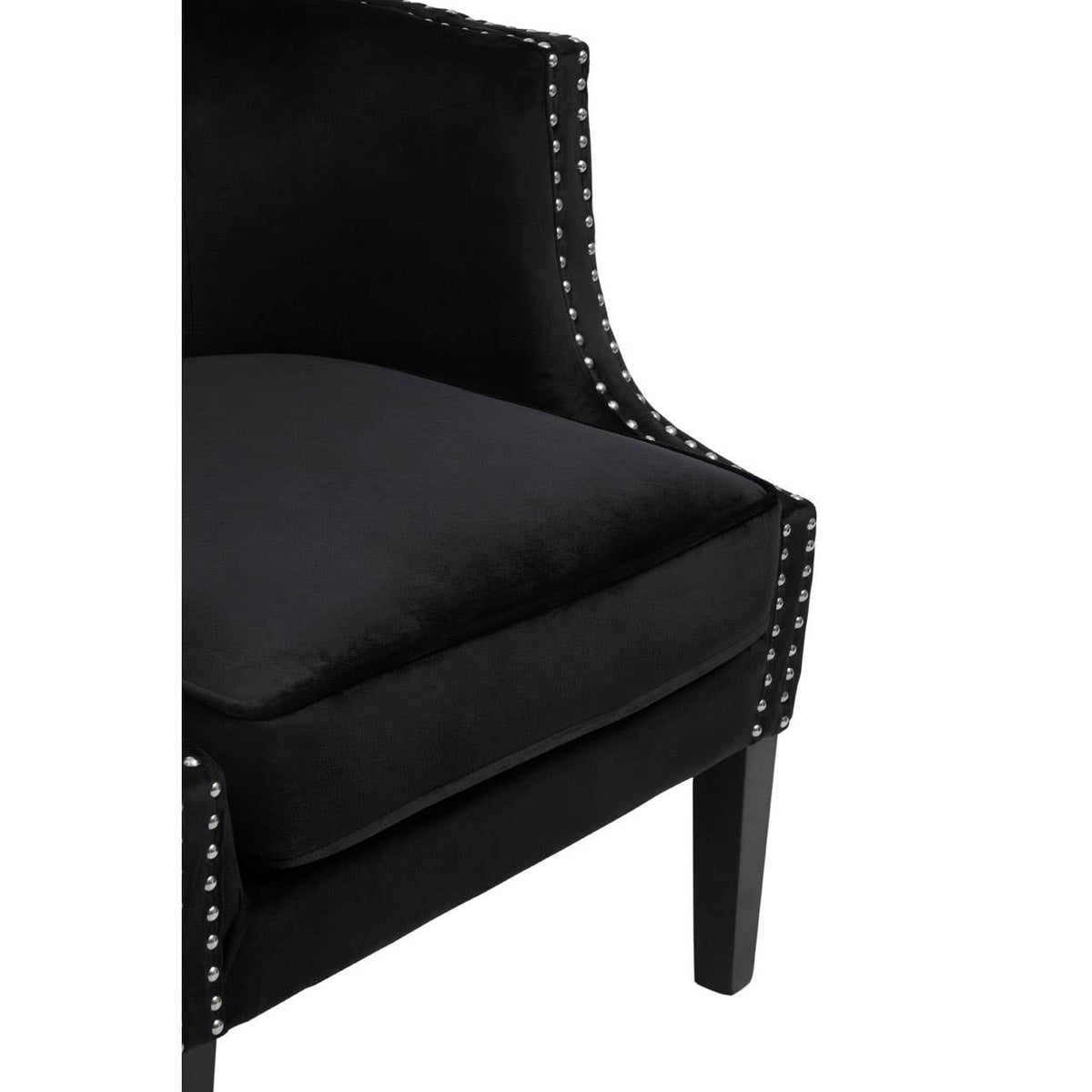 Larissa Black Velvet Studded Chair.