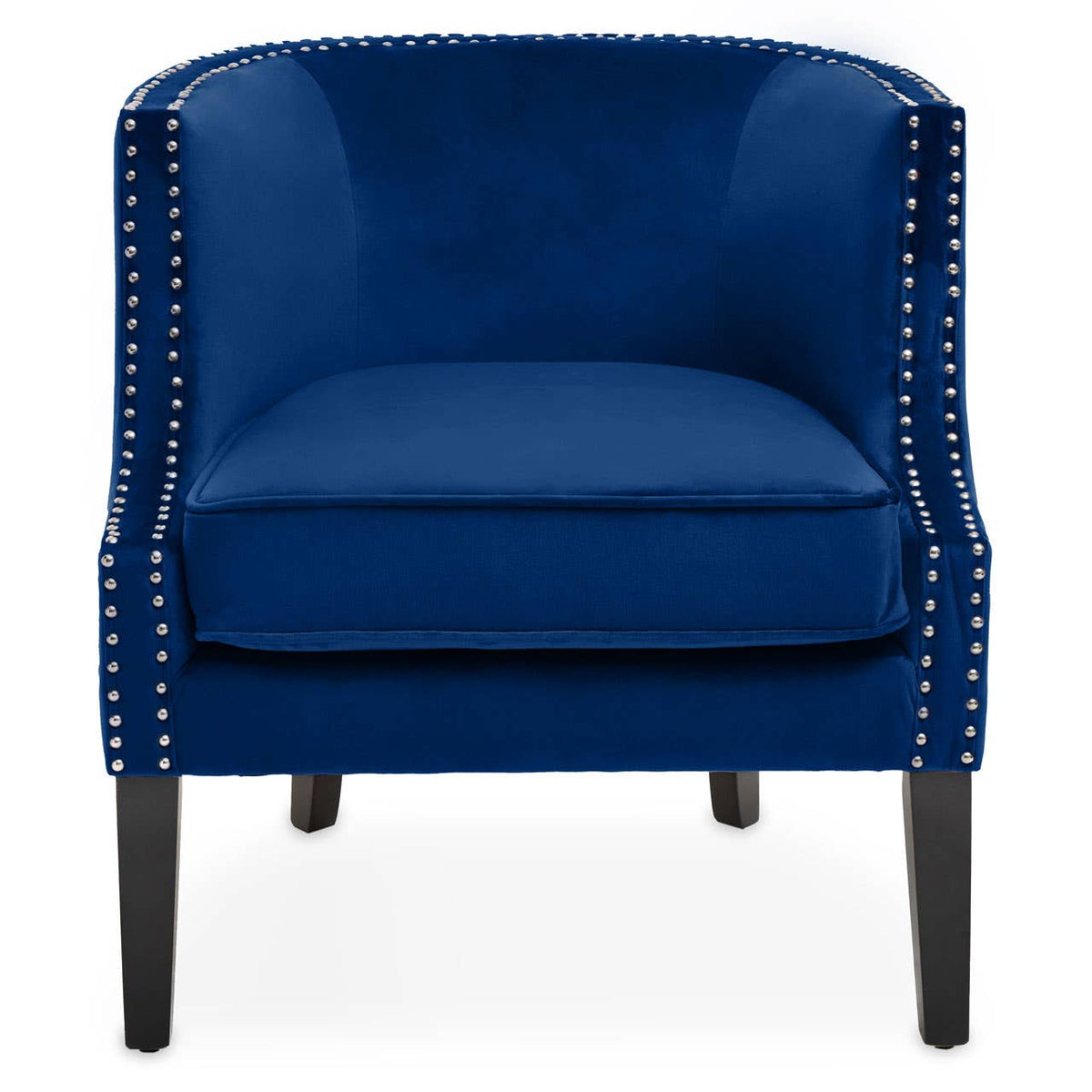 Larissa Blue Velvet Studded Chair.