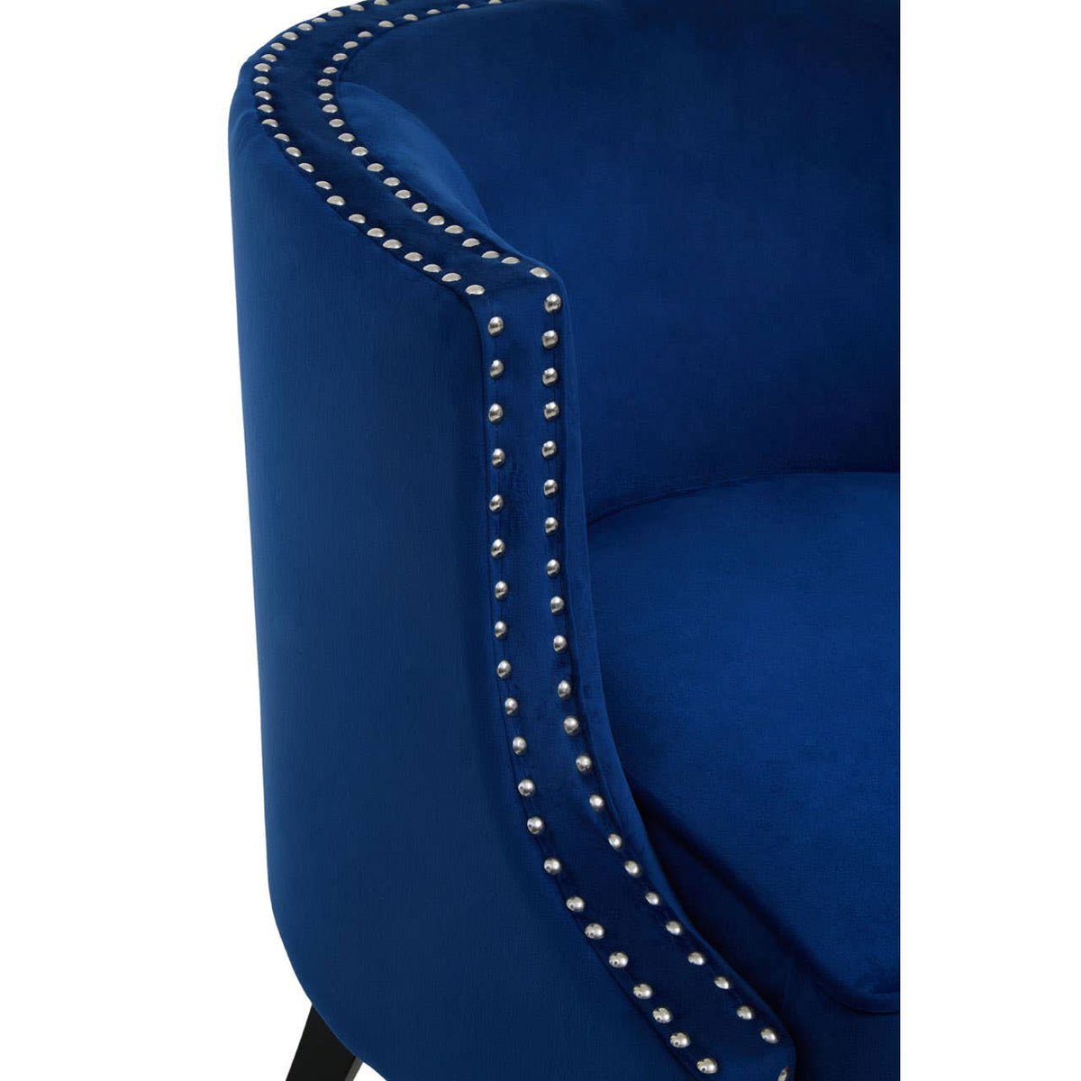 Larissa Blue Velvet Studded Chair.