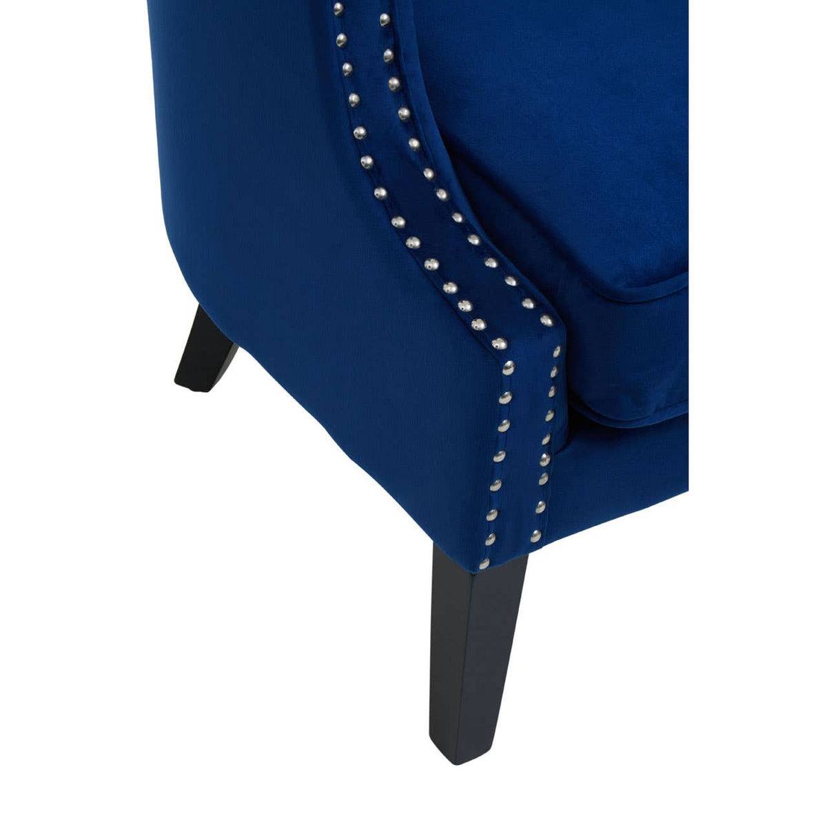 Larissa Blue Velvet Studded Chair.