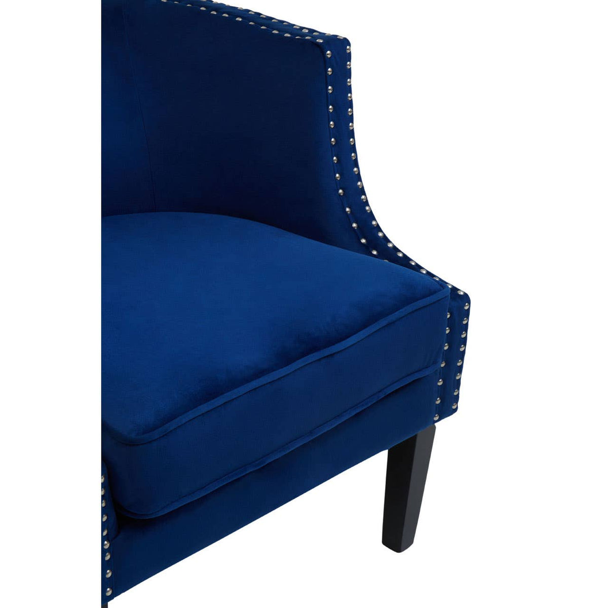Larissa Blue Velvet Studded Chair.