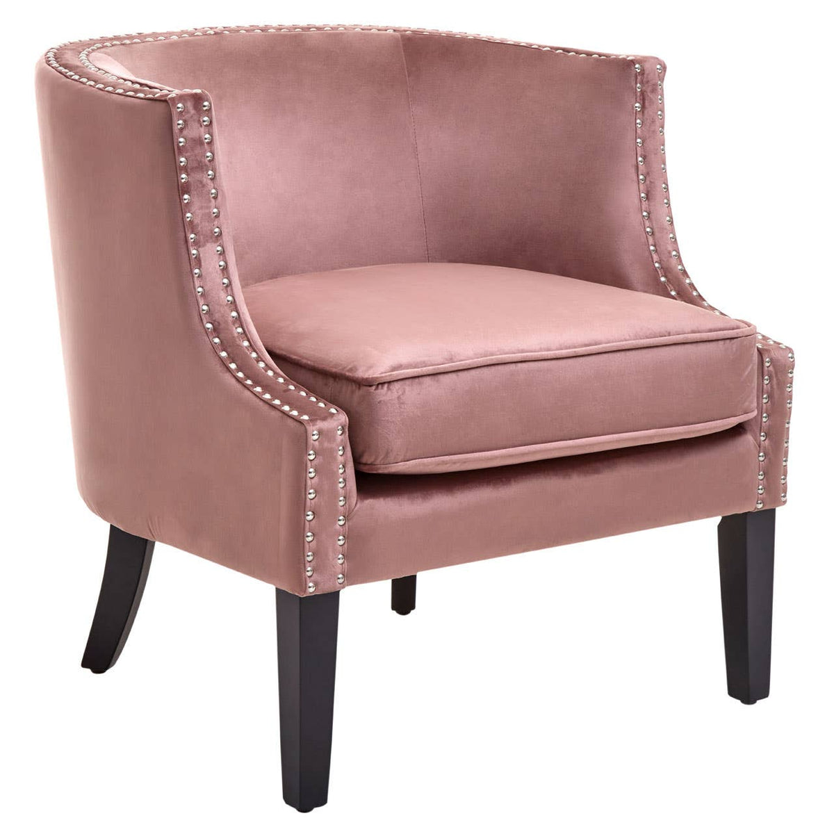 Larissa Pink Velvet Studded Chair.