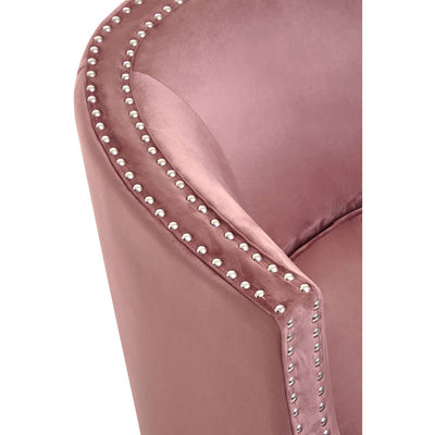 Noosa & Co. Living Larissa Pink Velvet Studded Chair House of Isabella UK