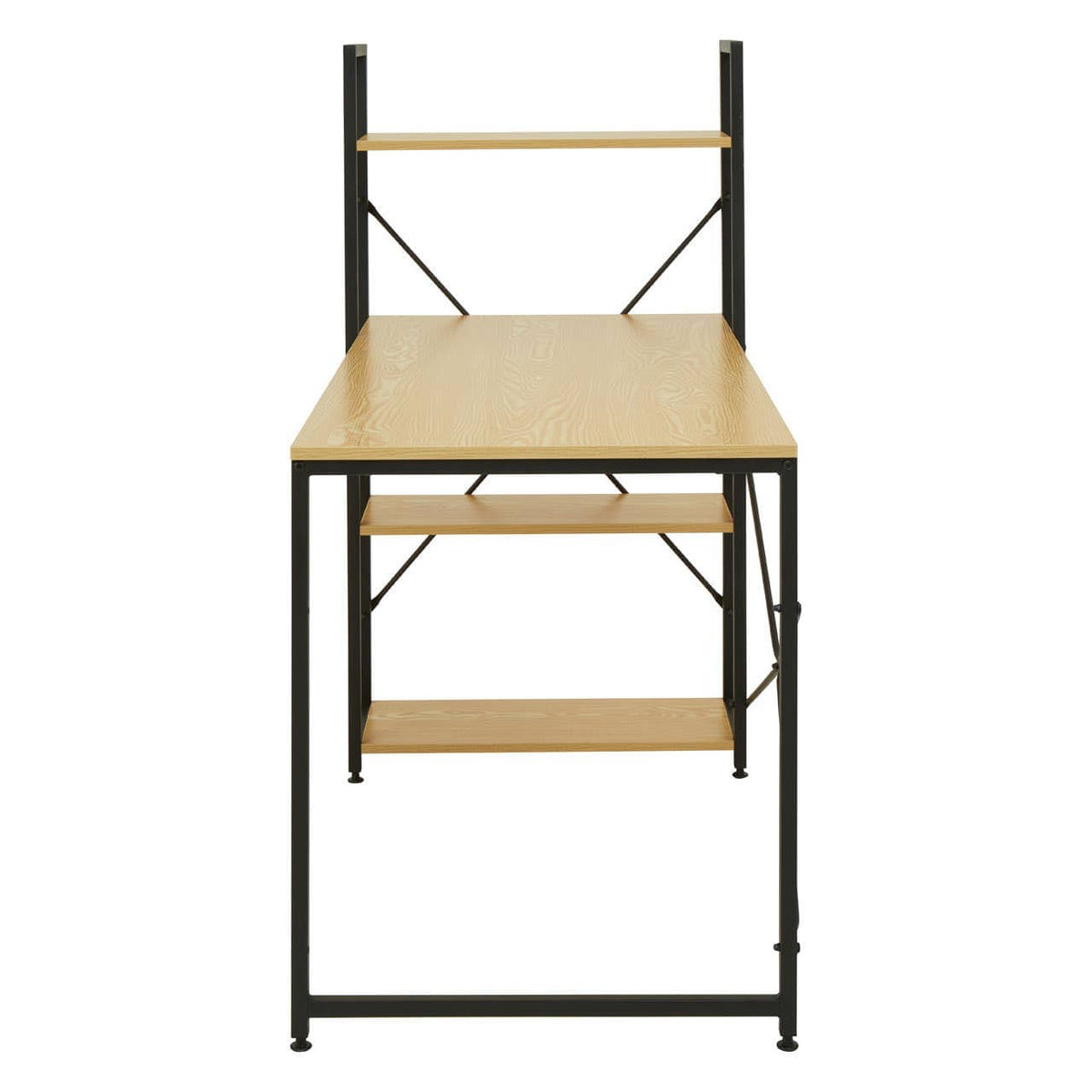 Laxton Light Yellow Desk With Shelves.