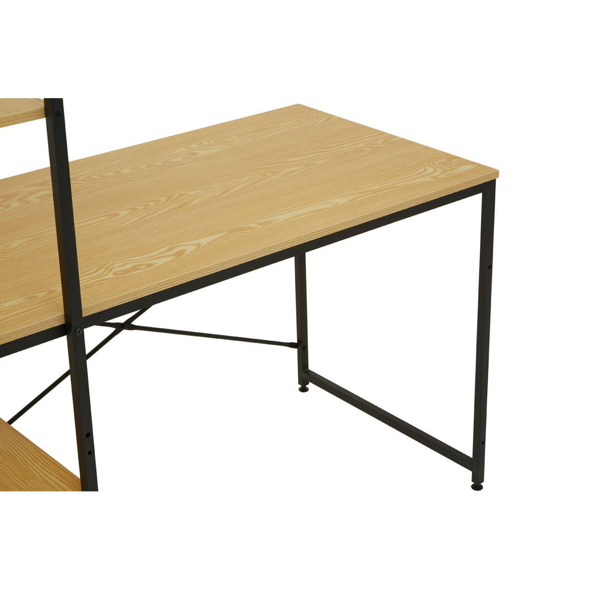 Laxton Light Yellow Desk With Shelves.