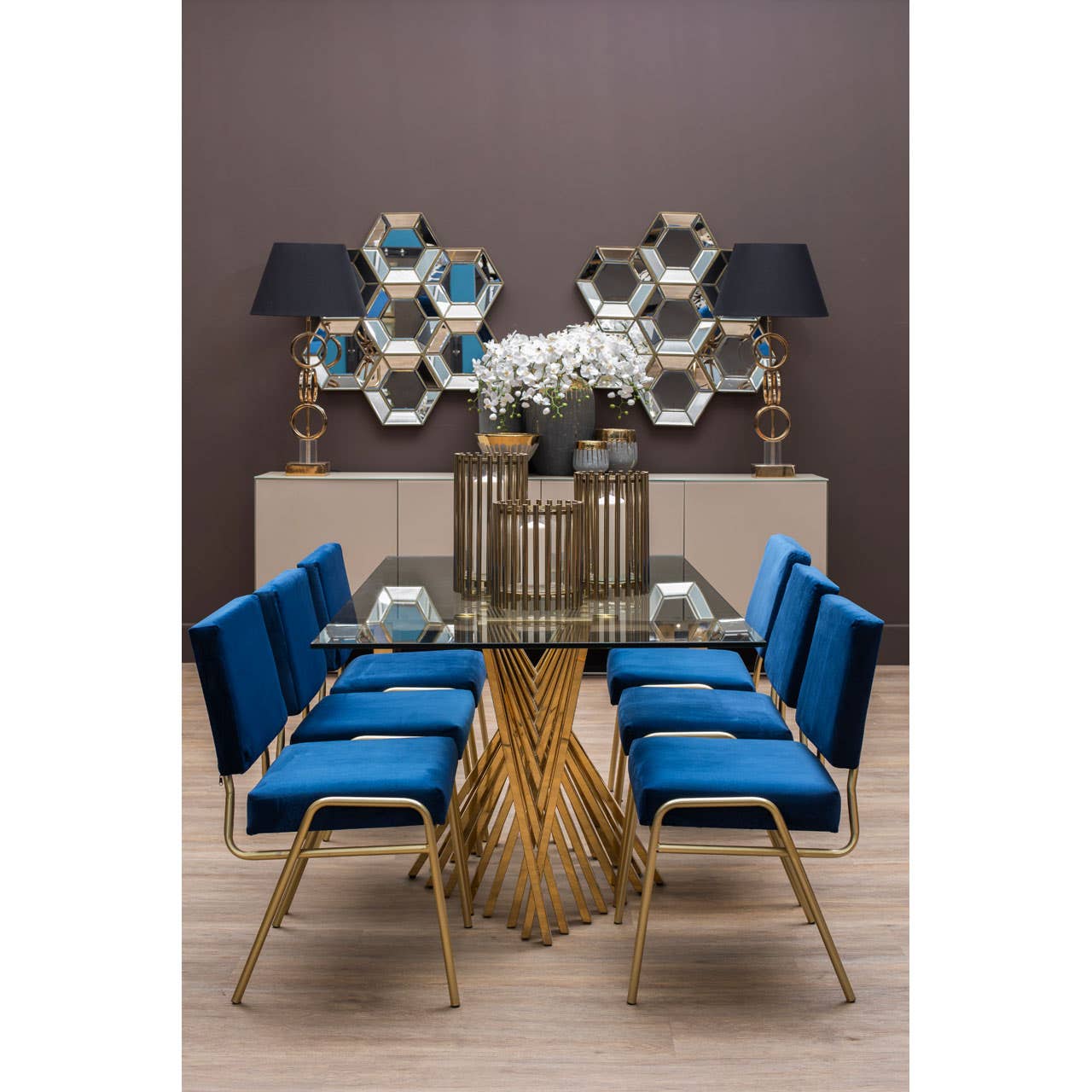 Noosa & Co. Living Lexa Blue Velvet Chair House of Isabella UK