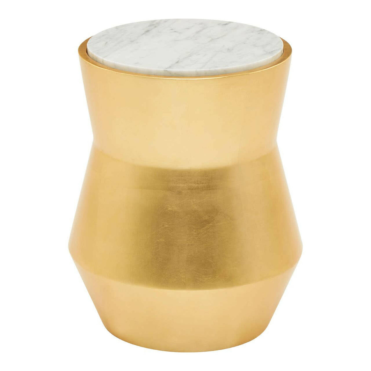 Lino Small Gold Drum Side Table.