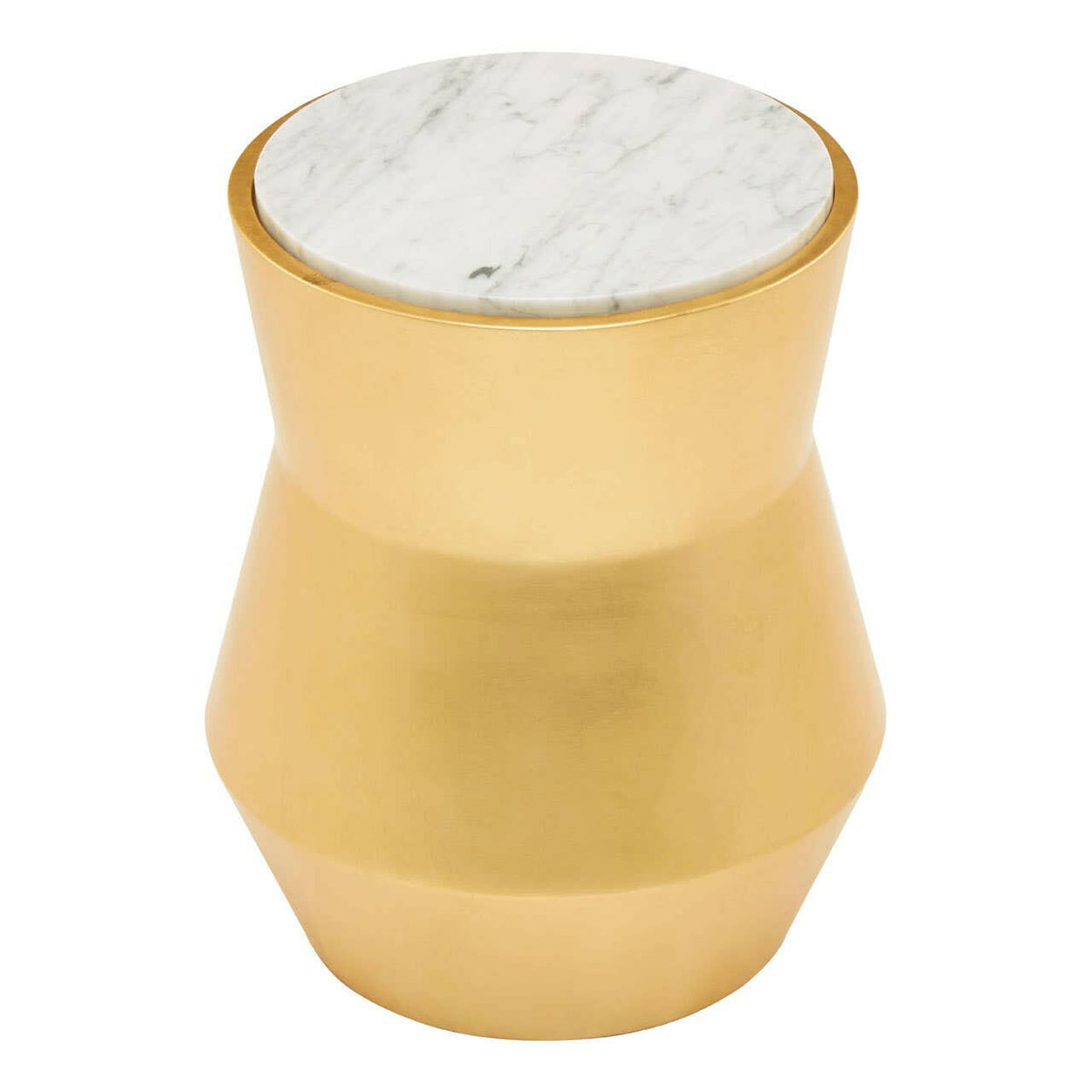 Lino Small Gold Drum Side Table.