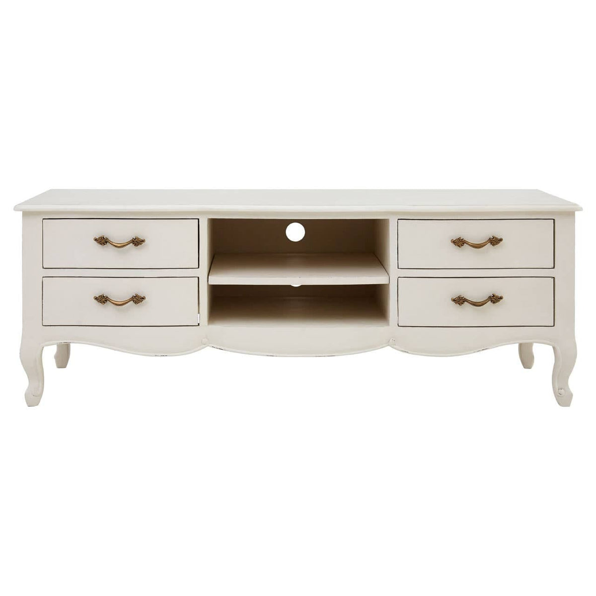 Loire 4 Drawers/2 Shelves White Media Unit.