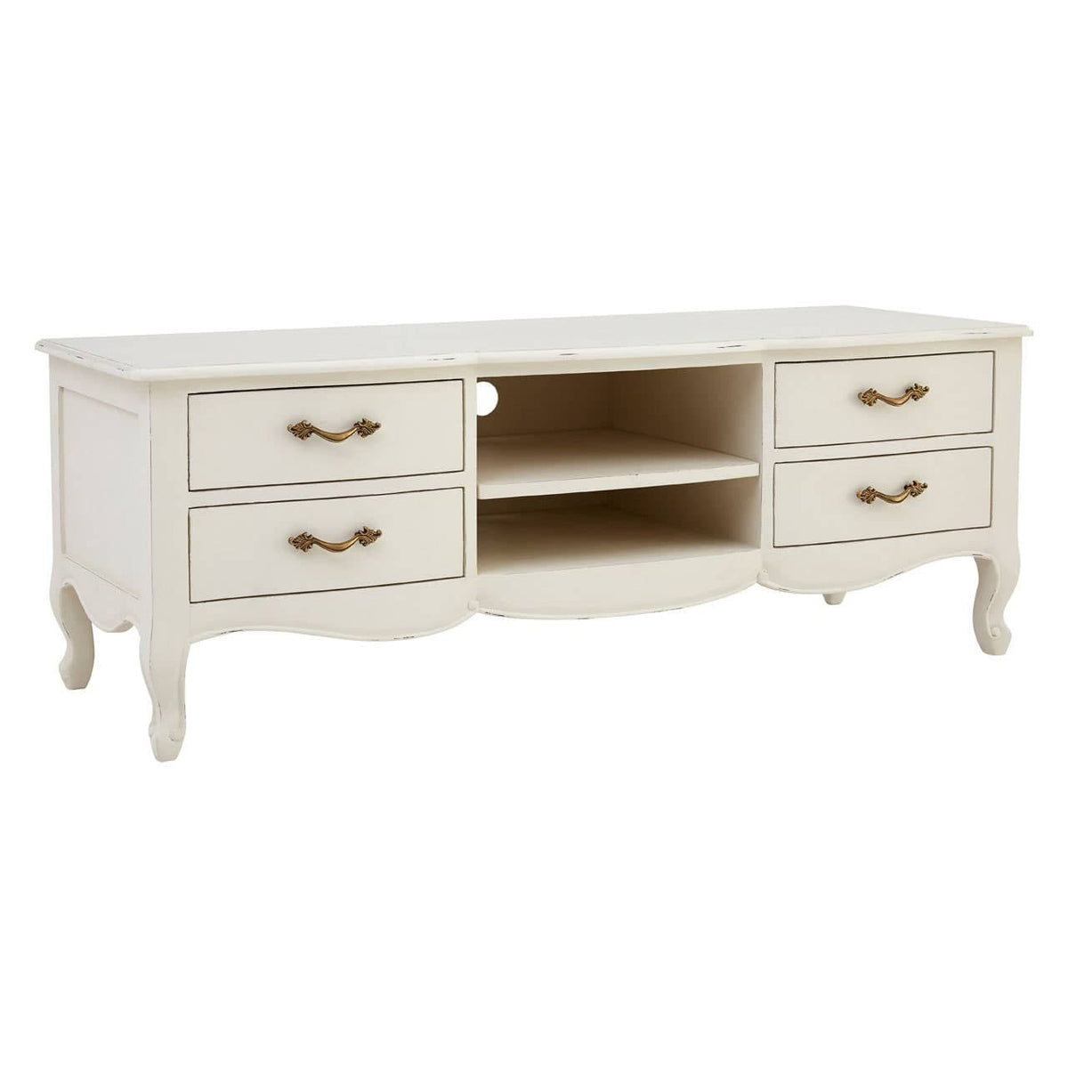 Loire 4 Drawers/2 Shelves White Media Unit.