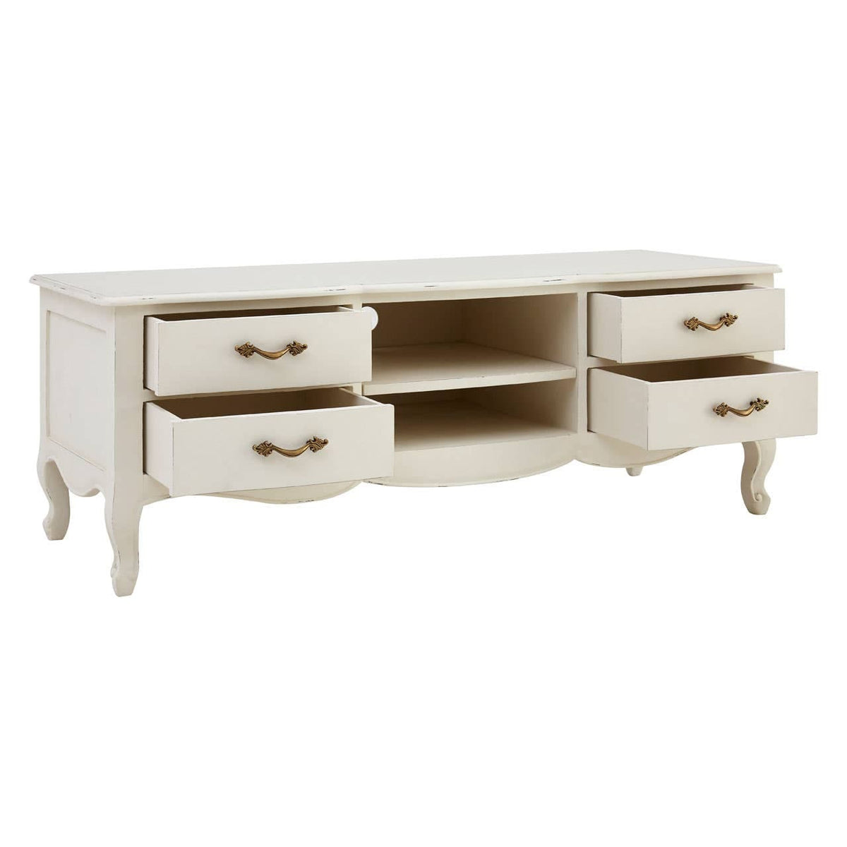 Loire 4 Drawers/2 Shelves White Media Unit.