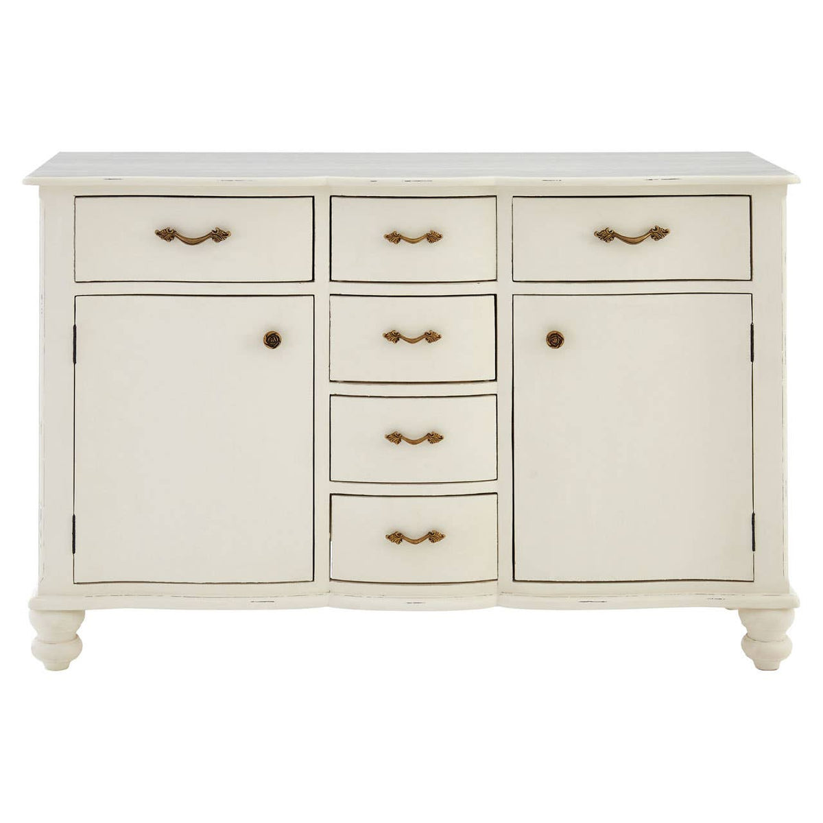 Loire 6 Drawer White Sideboard.
