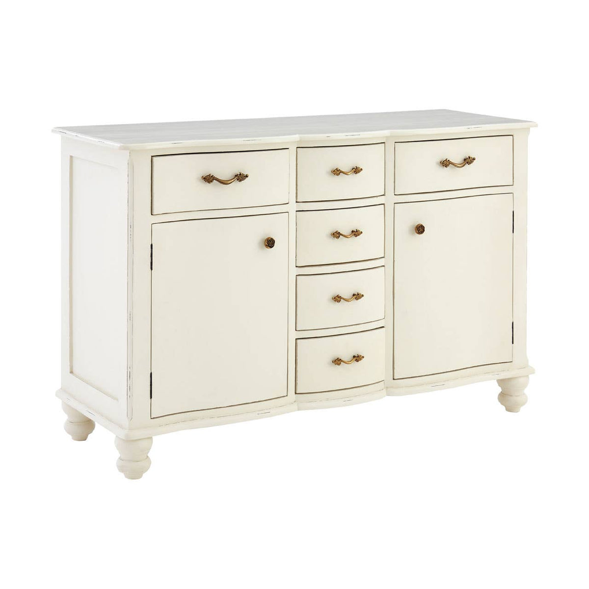 Loire 6 Drawer White Sideboard.