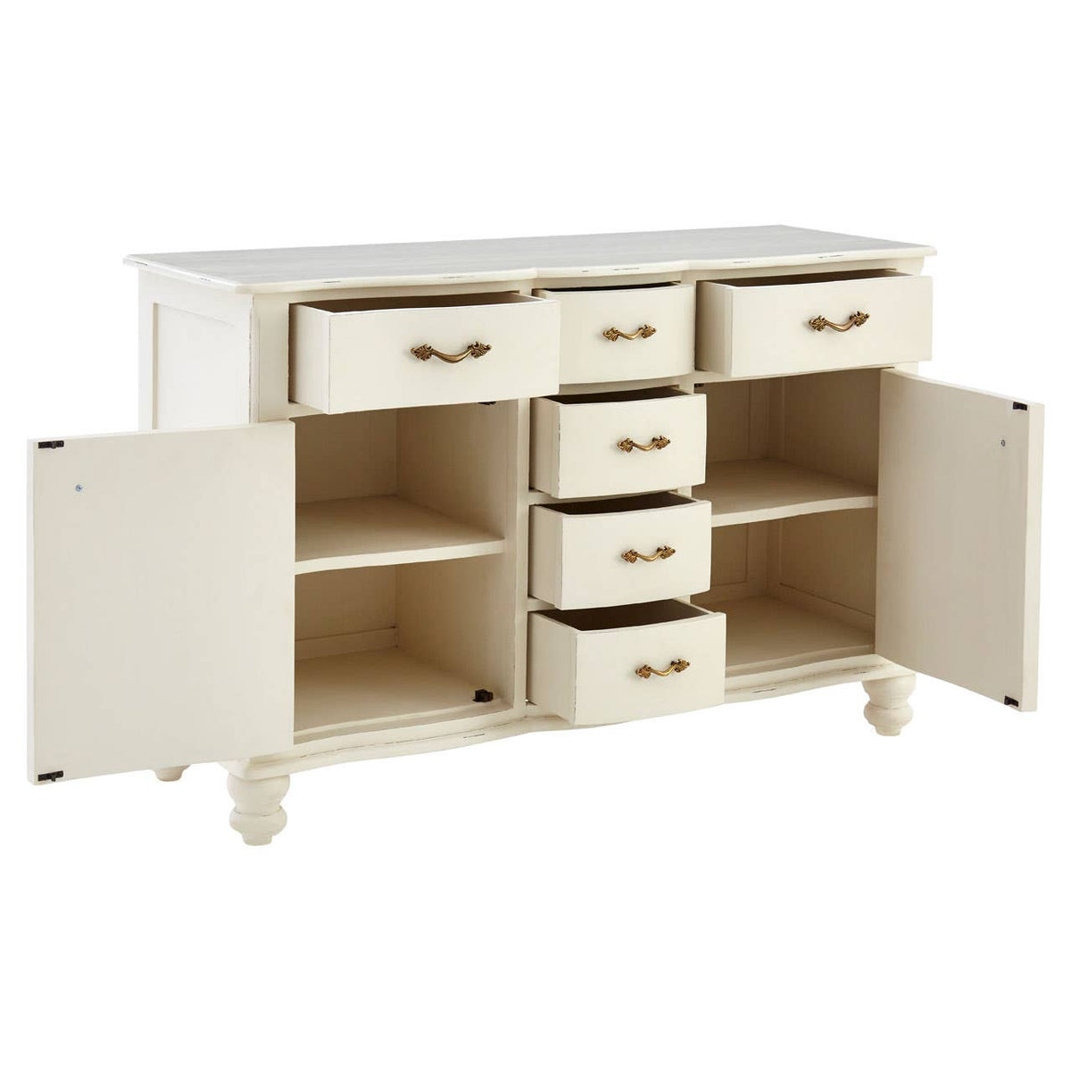 Loire 6 Drawer White Sideboard.