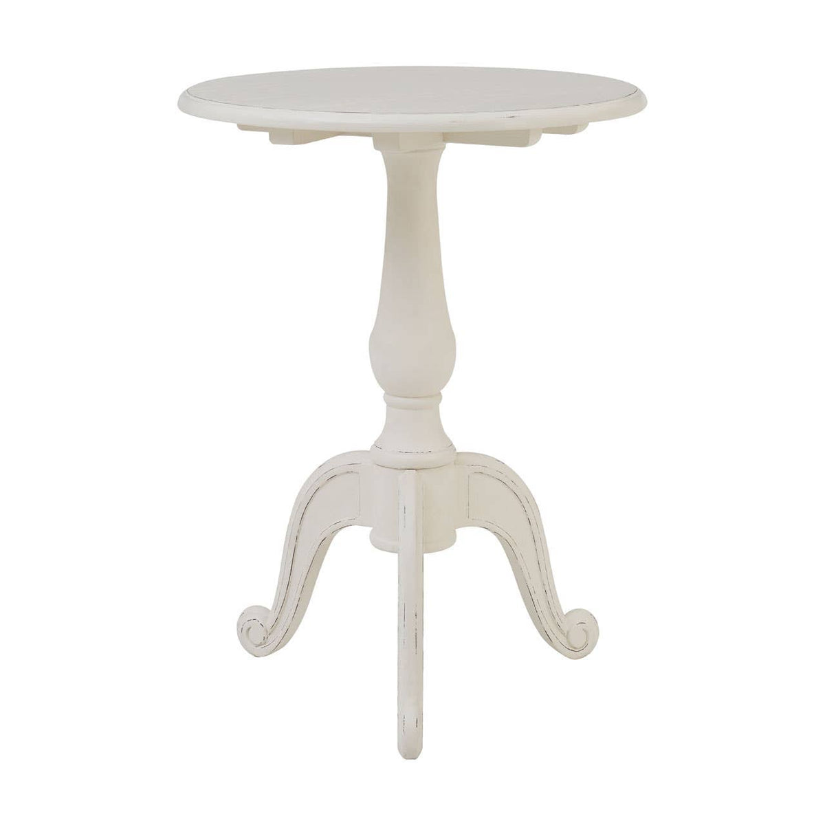 Loire Round White Pedestal Table.