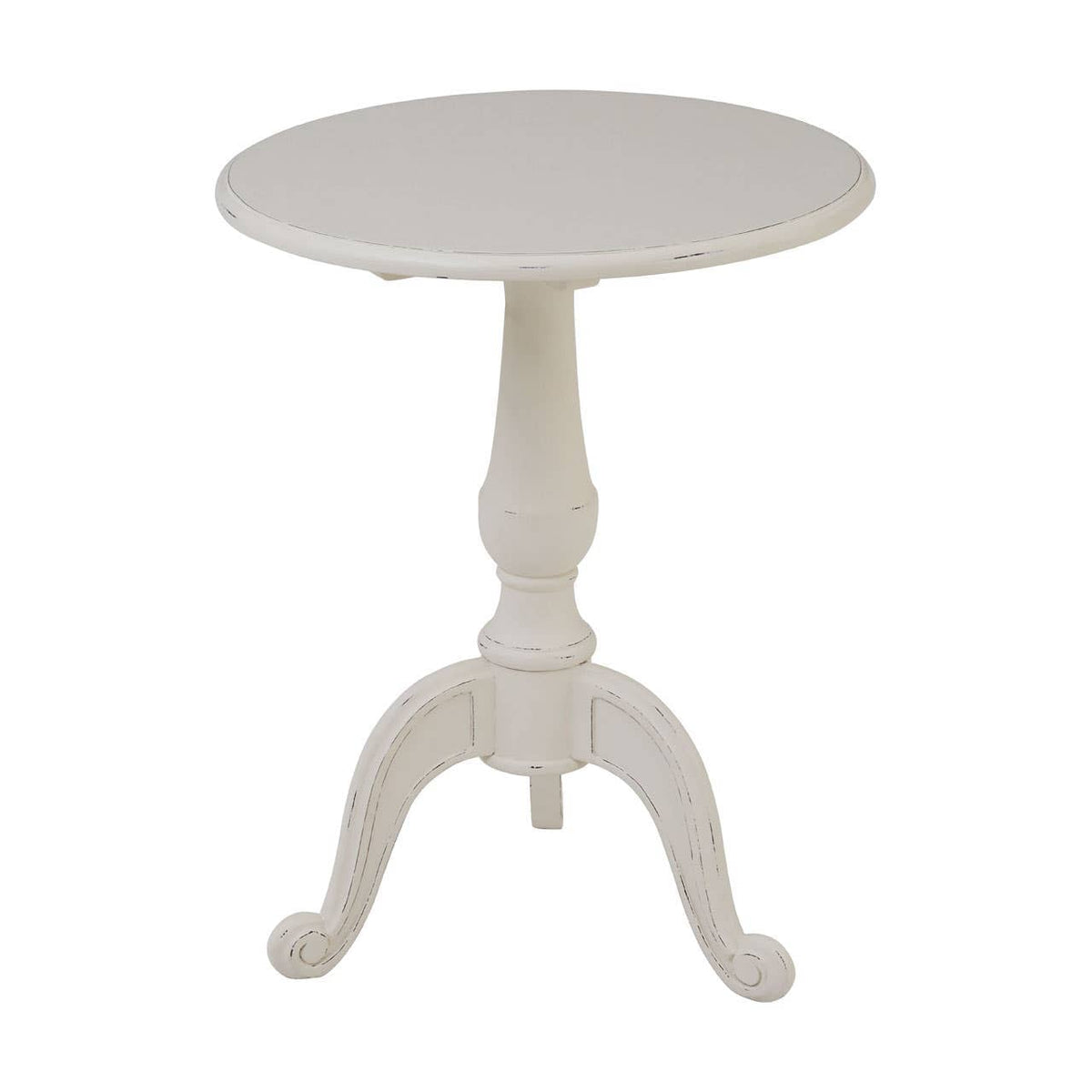Loire Round White Pedestal Table.
