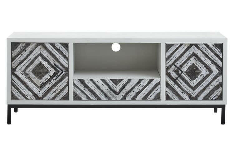 Lombok White Frame Media Unit.