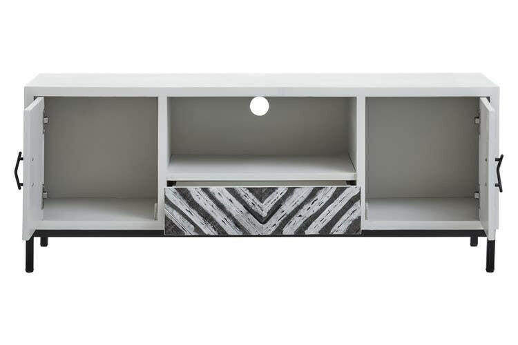 Lombok White Frame Media Unit.