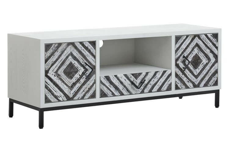 Lombok White Frame Media Unit.