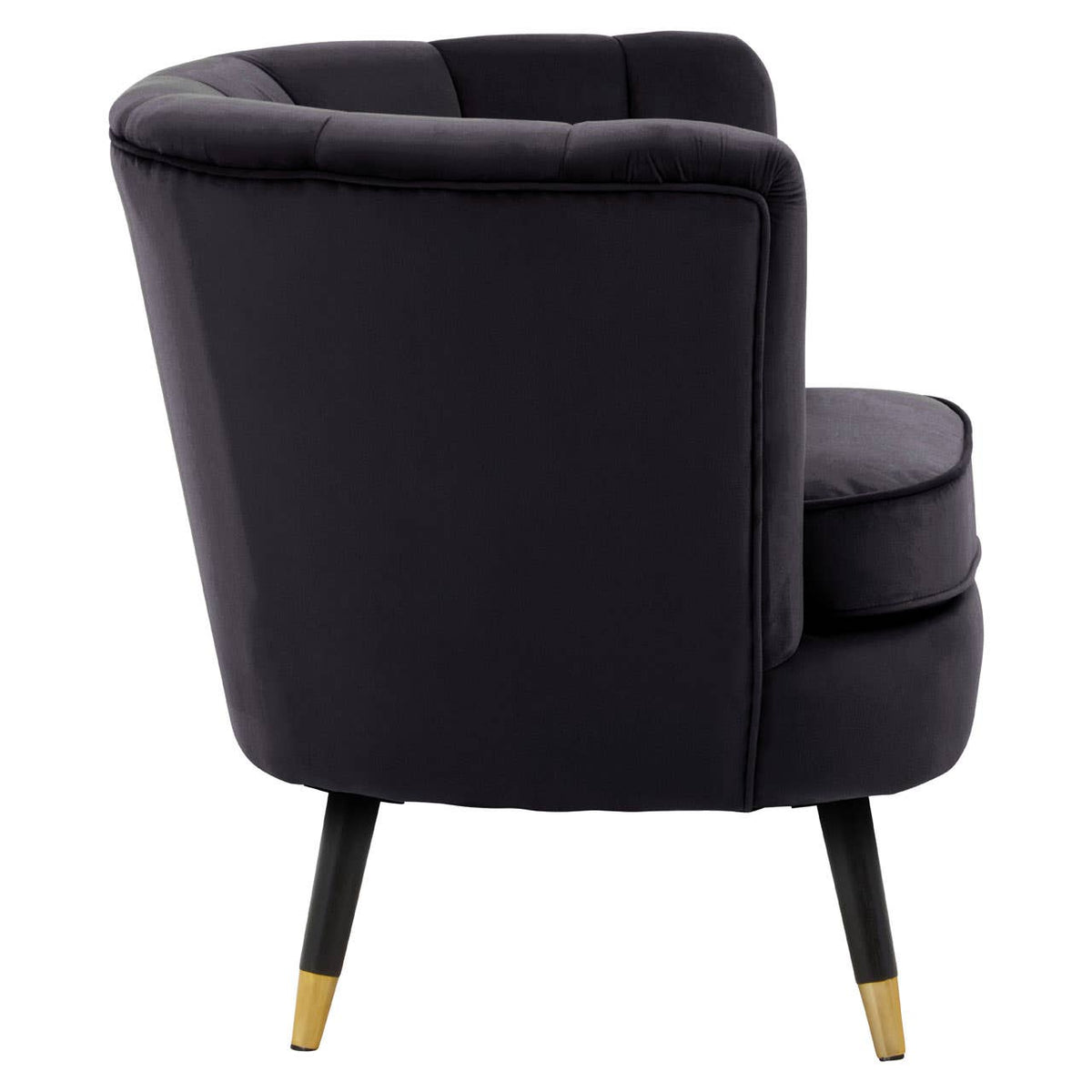 Loretta Black Velvet Shell Accent Chair.