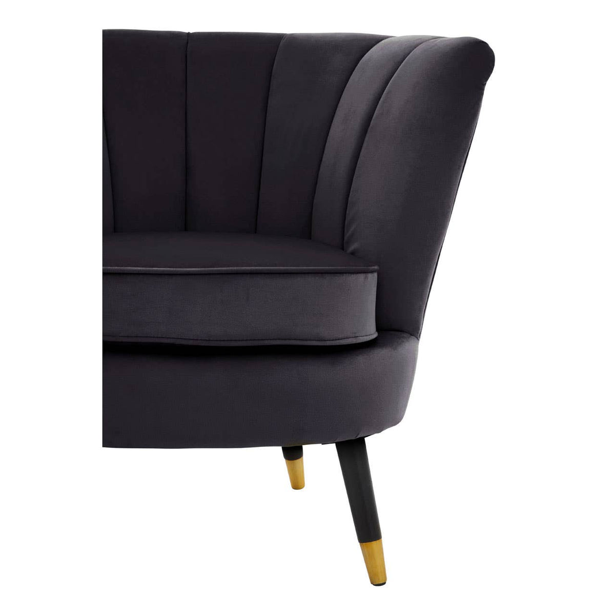 Loretta Black Velvet Shell Accent Chair.