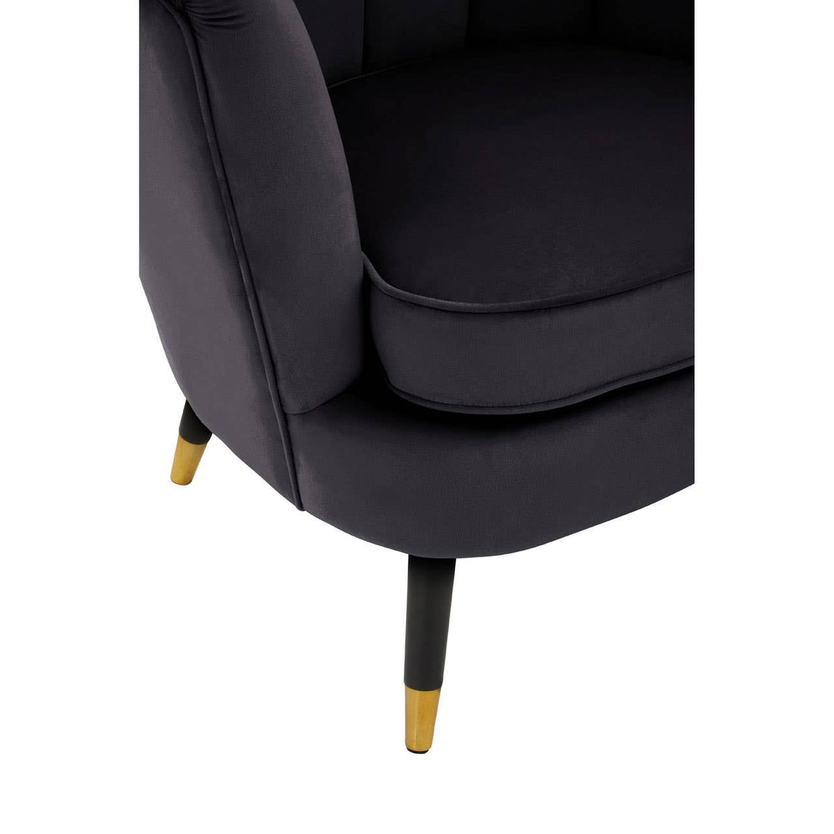 Loretta Black Velvet Shell Accent Chair.