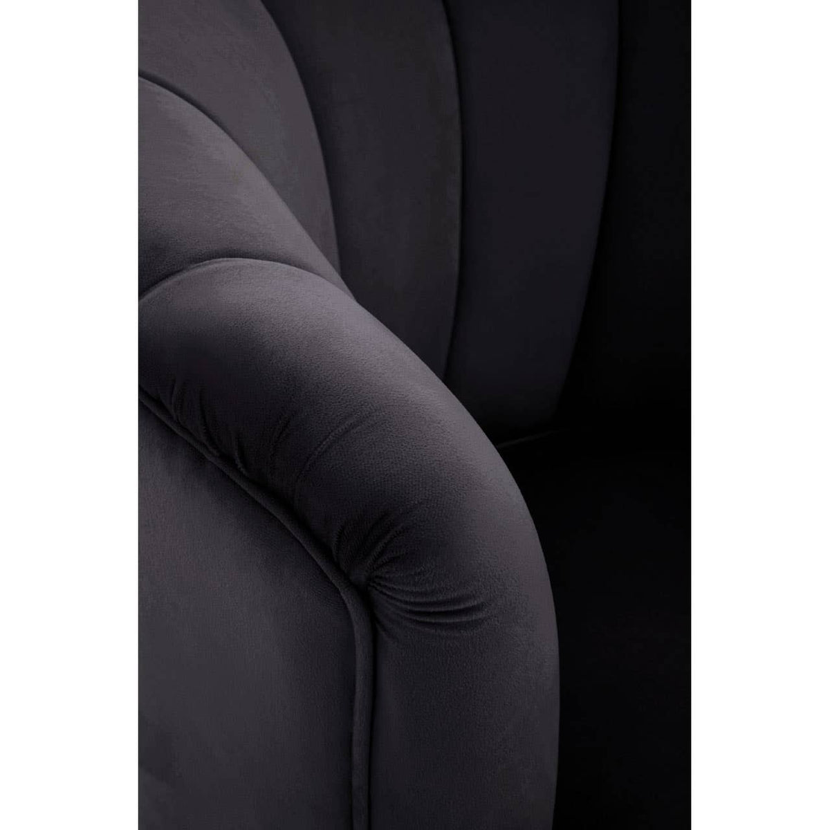 Loretta Black Velvet Shell Accent Chair.
