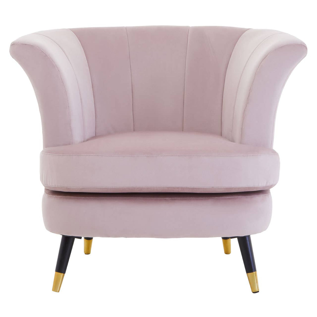 Loretta Dusky Pink Velvet Scalloped Chair.