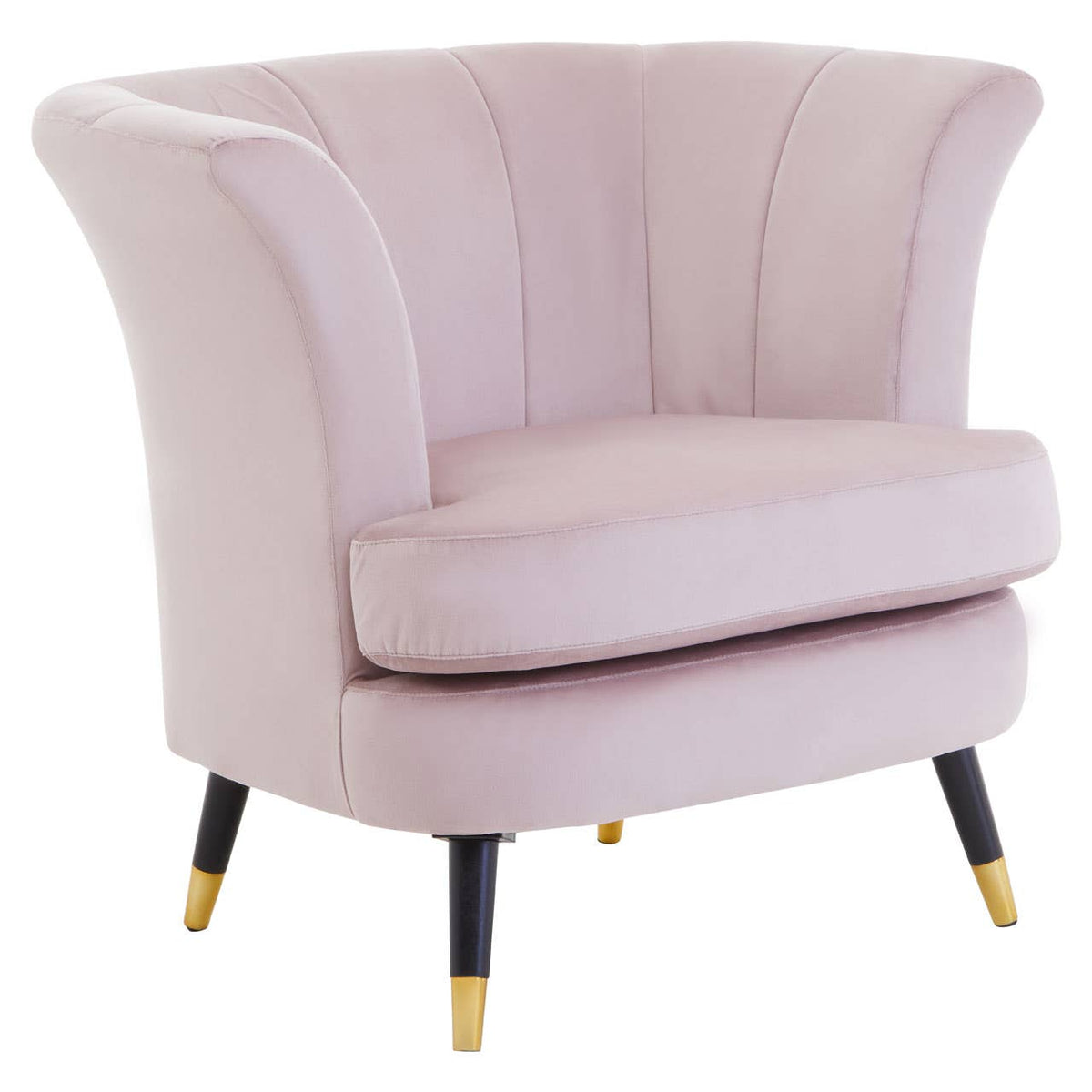 Loretta Dusky Pink Velvet Scalloped Chair.