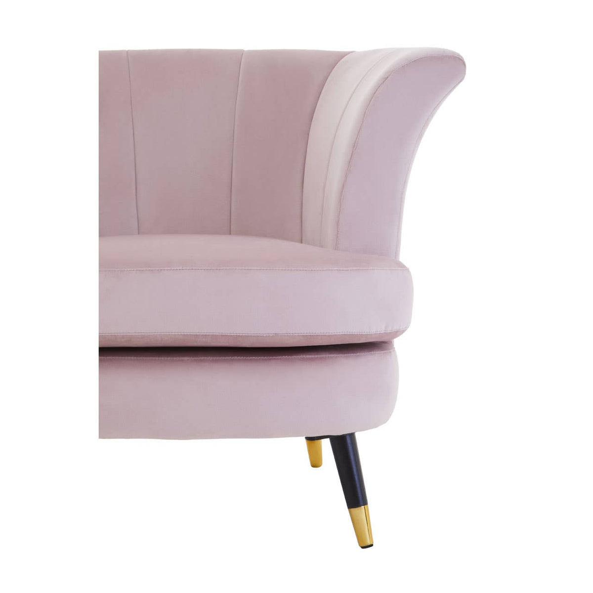 Loretta Dusky Pink Velvet Scalloped Chair.