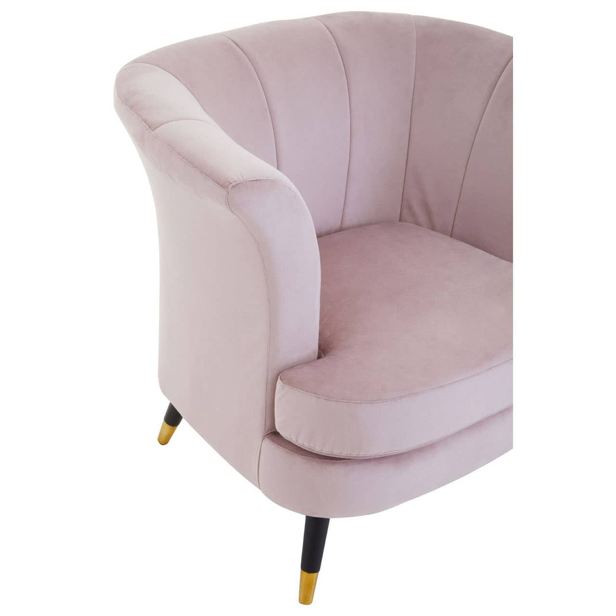 Loretta Dusky Pink Velvet Scalloped Chair.