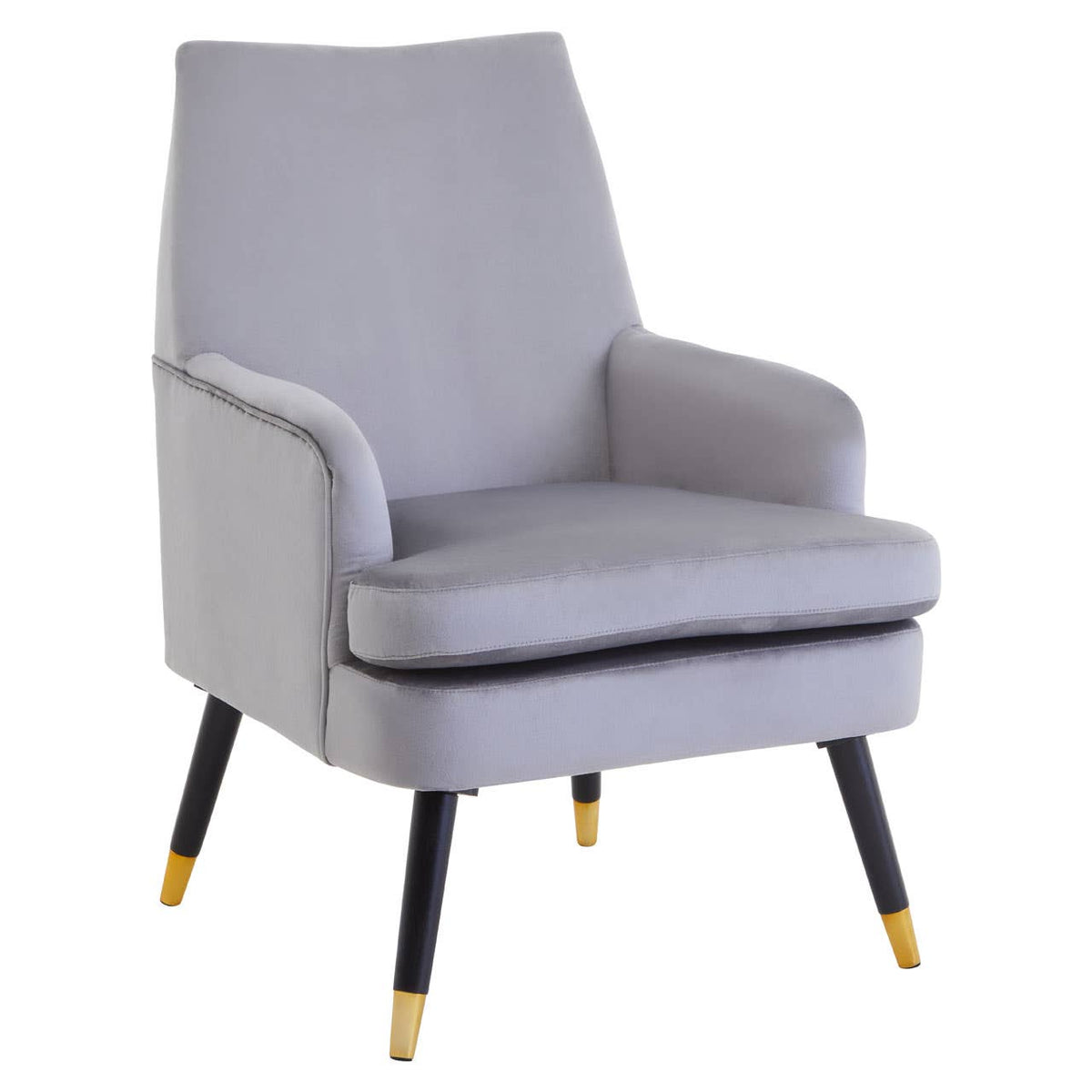 Loretta Grey Velvet Armchair.