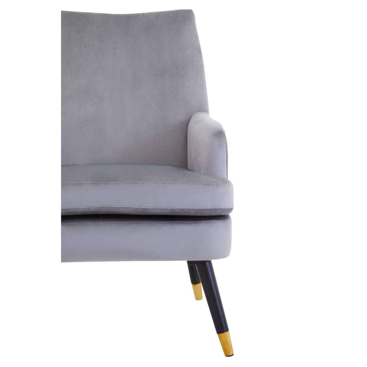 Loretta Grey Velvet Armchair.