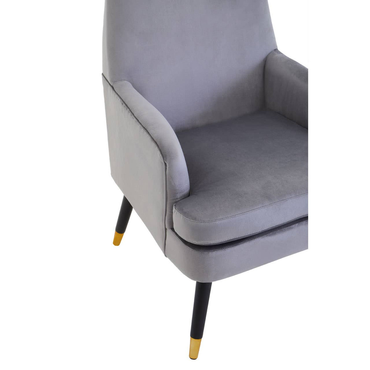 Loretta Grey Velvet Armchair.