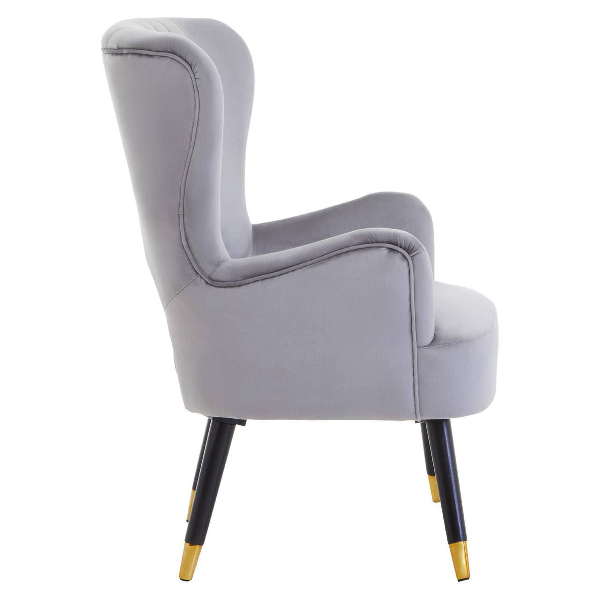 Loretta Grey Velvet Cut Out Back Chair.