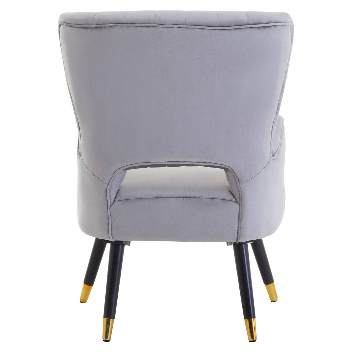 Loretta Grey Velvet Cut Out Back Chair.
