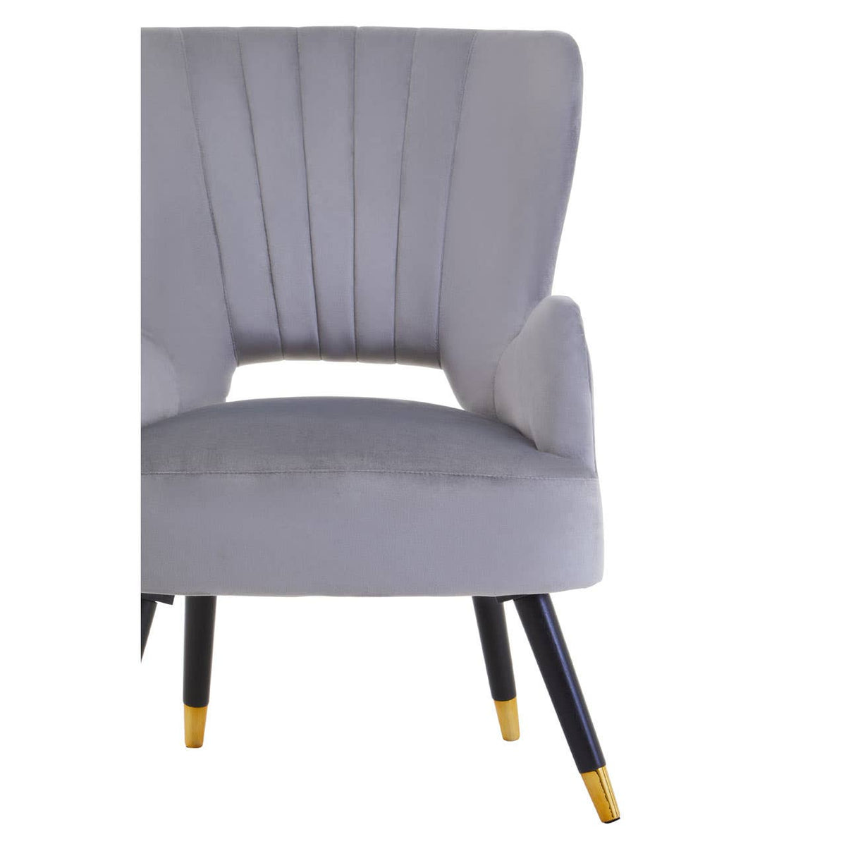 Loretta Grey Velvet Cut Out Back Chair.