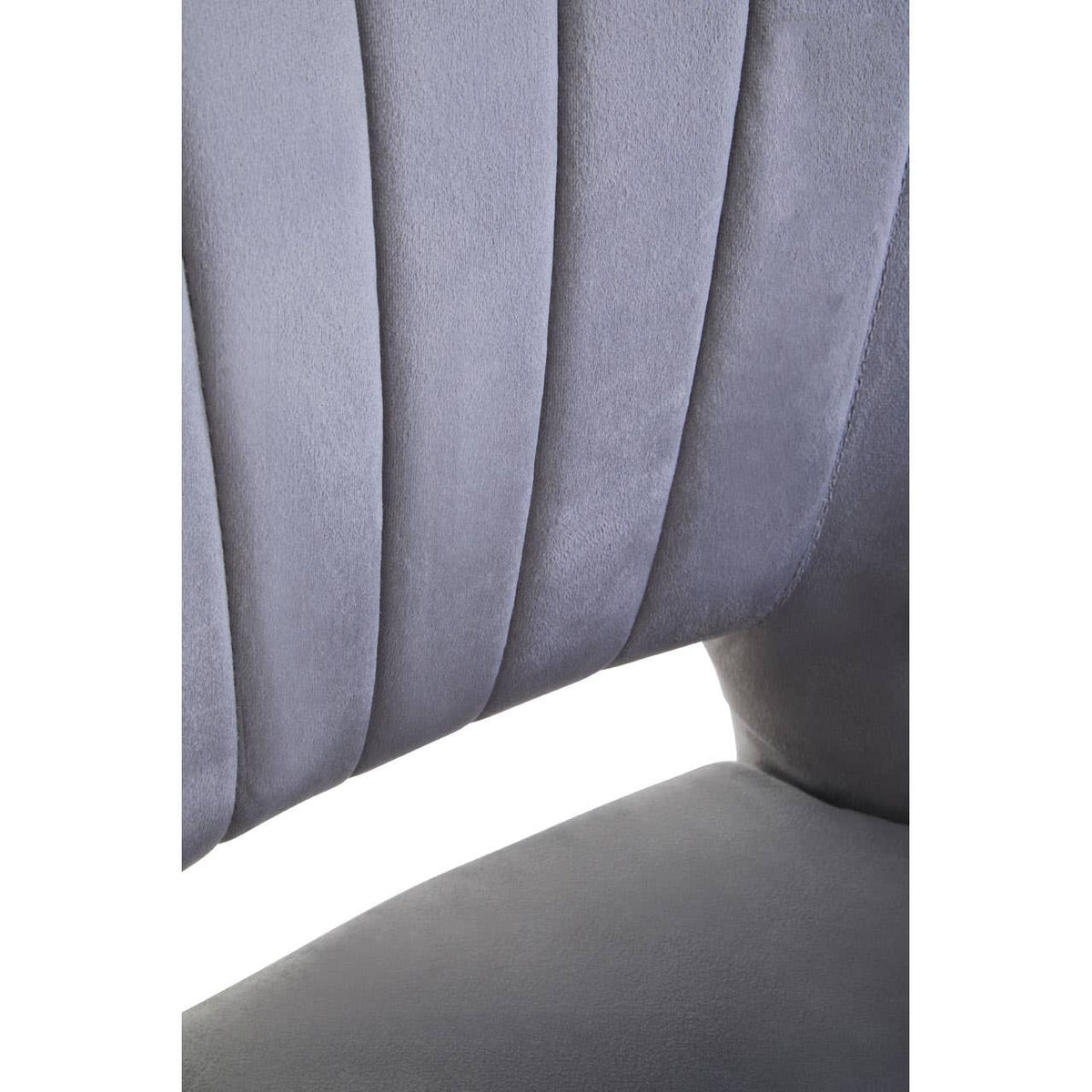 Loretta Grey Velvet Cut Out Back Chair.