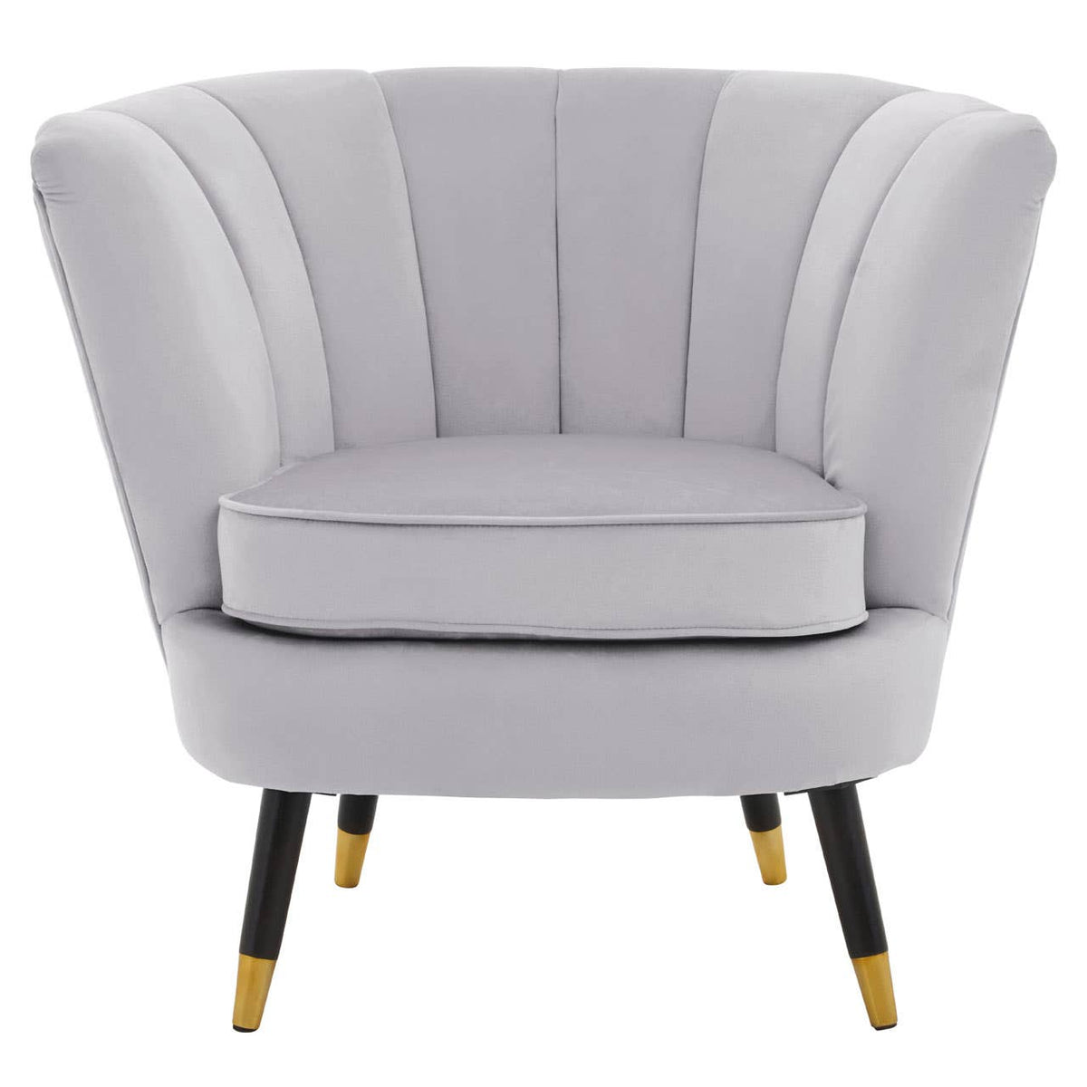 Loretta Grey Velvet Shell Accent Chair.