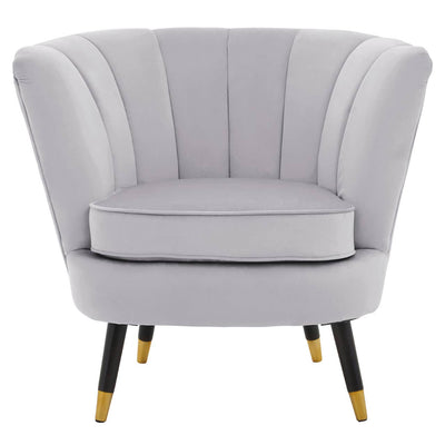 Noosa & Co. Living Loretta Grey Velvet Shell Accent Chair House of Isabella UK