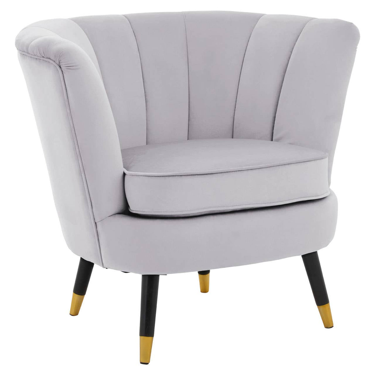 Loretta Grey Velvet Shell Accent Chair.