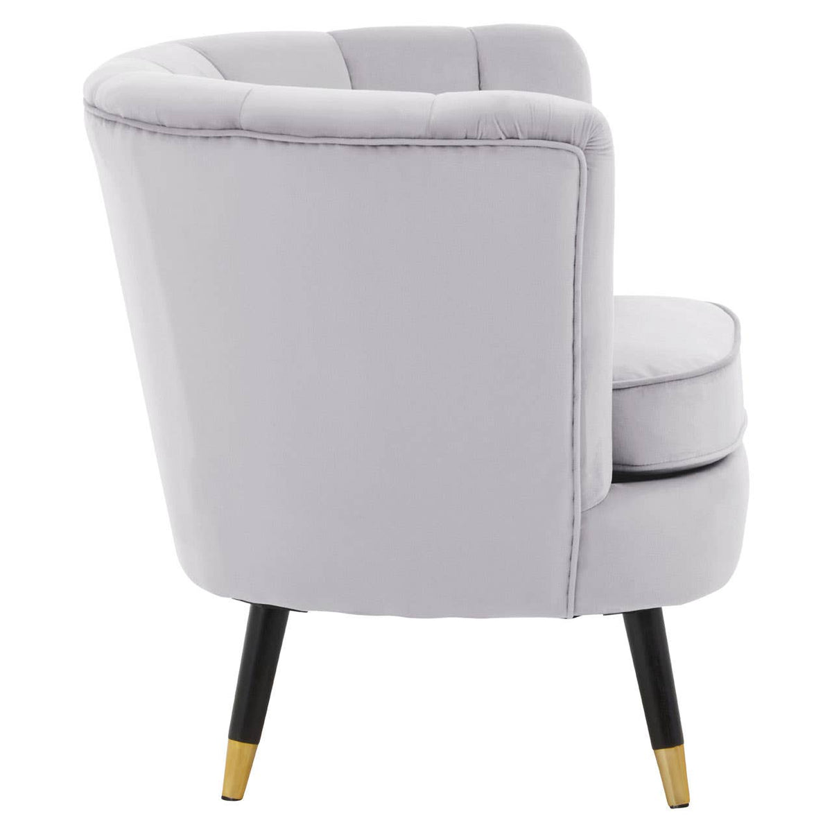 Loretta Grey Velvet Shell Accent Chair.