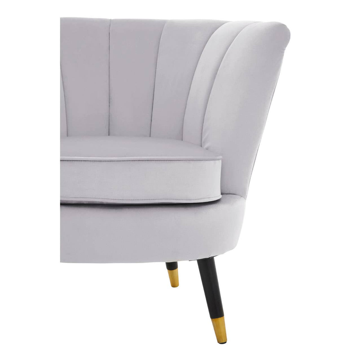Loretta Grey Velvet Shell Accent Chair.