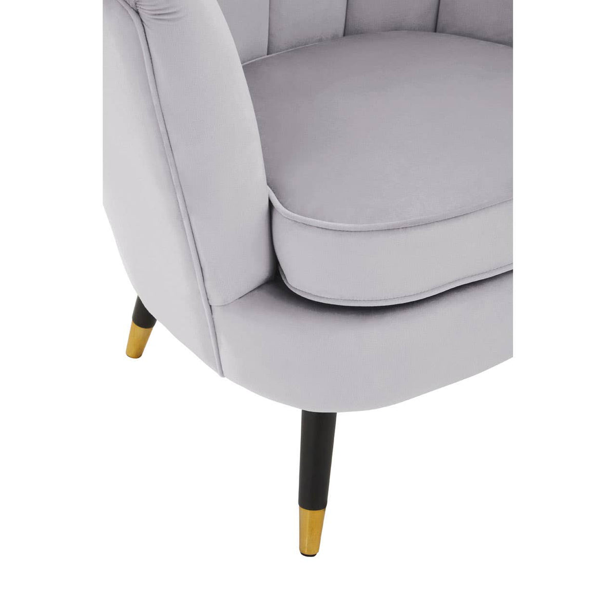 Loretta Grey Velvet Shell Accent Chair.