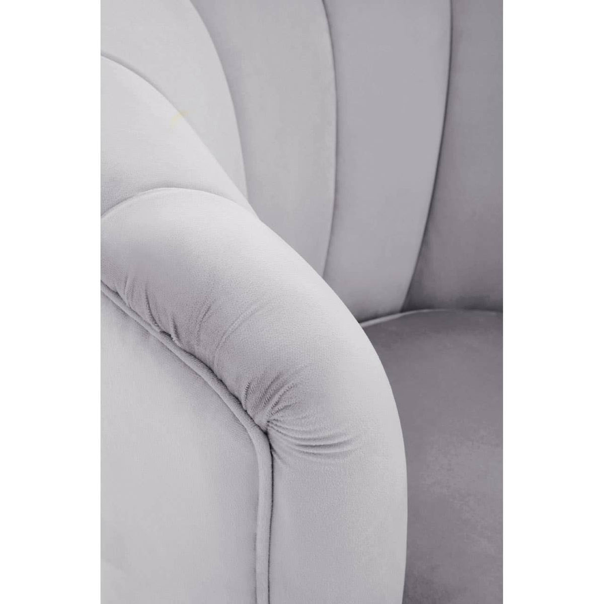 Loretta Grey Velvet Shell Accent Chair.